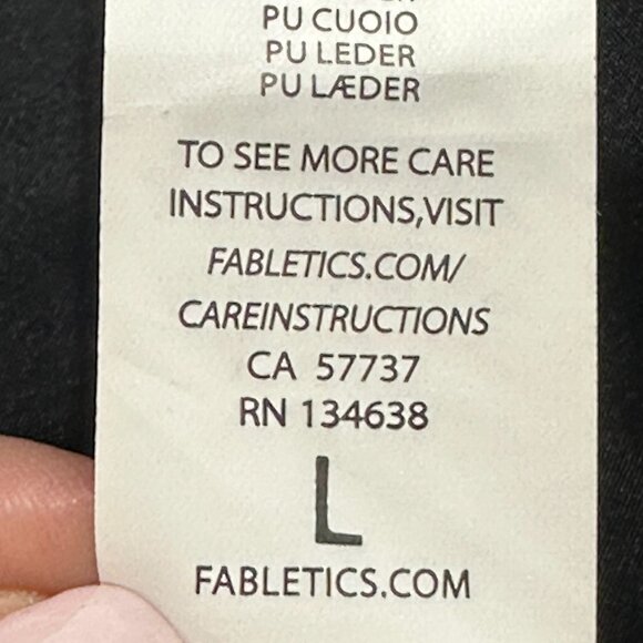 Fabletics‎ Milano Coat Faux Leather Sleeve Size Large Black Winter Lightweight - Picture 10 of 10
